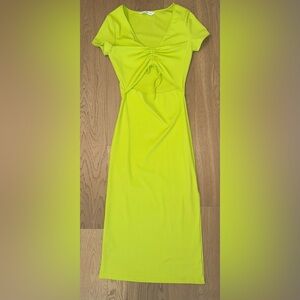 Mango Bright Green Dress with Cutout